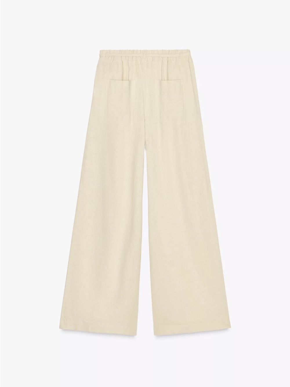 Zara Beige Linen-Blend Pants